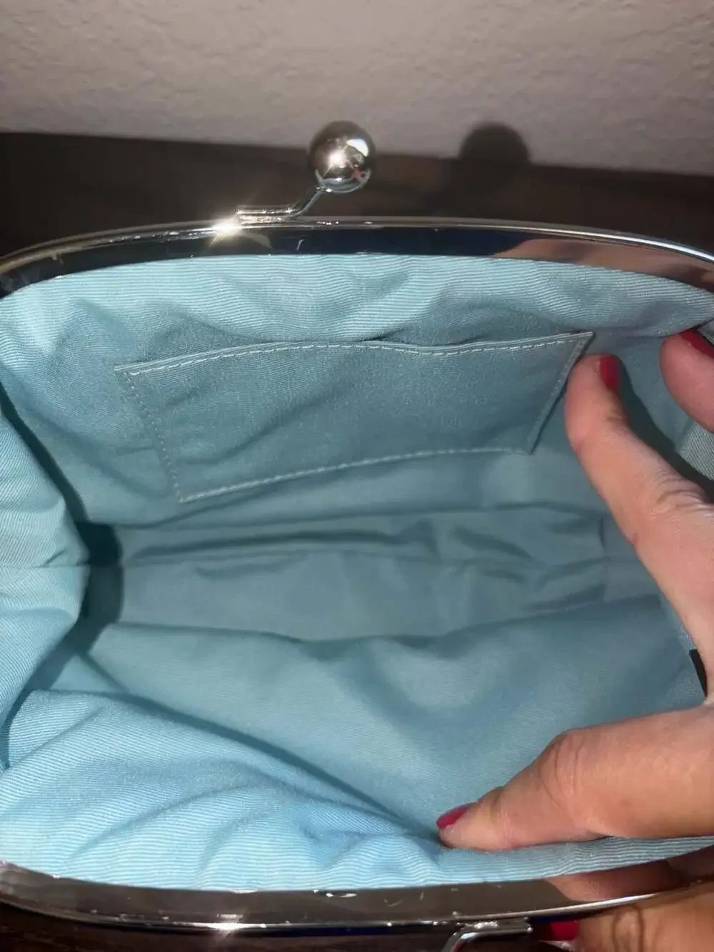 Coach Snakeskin Embossed Leather Kisslock Wristlet